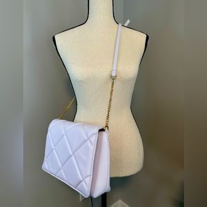 A New Day Lilac Square Woven Crossbody Purse with Magnetic Closure